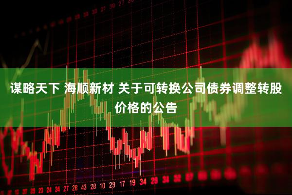 谋略天下 海顺新材 关于可转换公司债券调整转股价格的公告