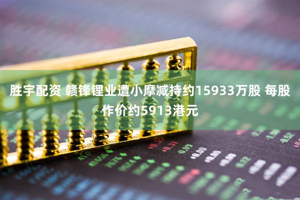 胜宇配资 赣锋锂业遭小摩减持约15933万股 每股作价约5913港元